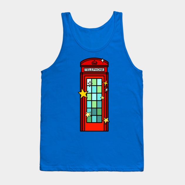 London's Red Telephone Box Tank Top by Kelly Louise Art